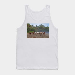 Costa Rica. Town of Cahuita. Horses on the Beach. Tank Top